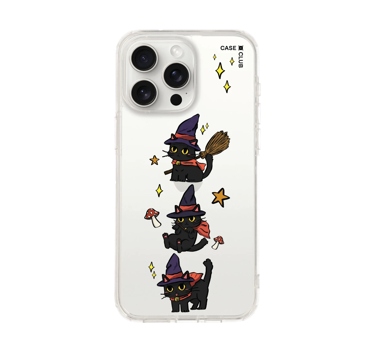 iphone 15 pro max clear case witch cat